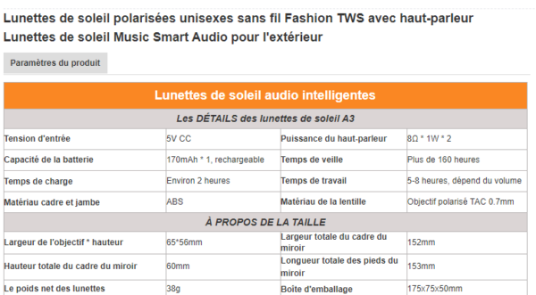 LUNETTE BLUETOOTH – Image 2