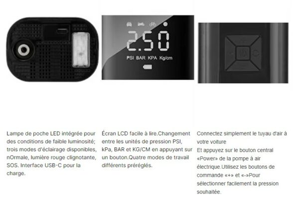 GONFLEUR DE PNEU SANS FIL PORTATIF 12V – Image 9