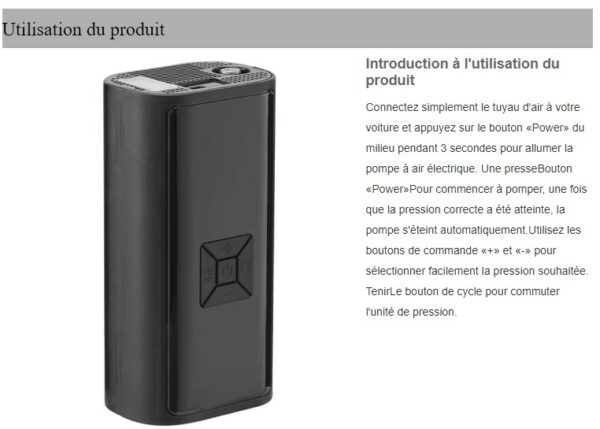 GONFLEUR DE PNEU SANS FIL PORTATIF 12V – Image 10